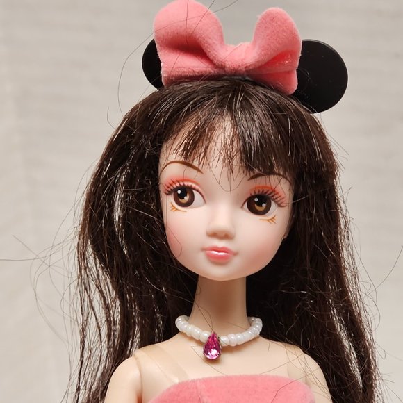 Pink Cuerpo Kurhn Mickey Minnie Mouse Doll Pink Dress Pearl Necklace Fashion - Picture 5 of 15